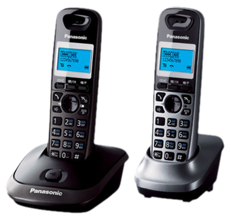 Телефон PANASONIC KX-TG2512RU2, DECT (база титан + трубка серебристая )