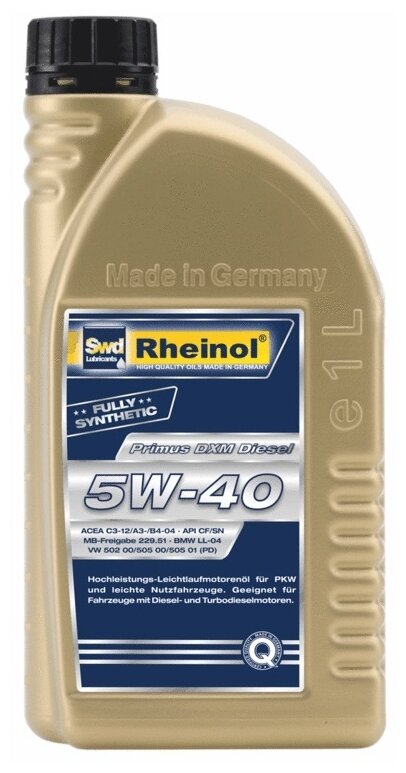 SWD Rheinol Моторное Масло Primus Dxm Diesel 5w40 Син. (1л)