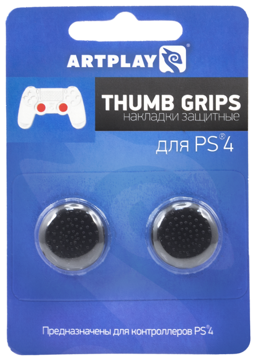 PS 4 Накладки Artplays Thumb Grips защитные на джойстики геймпада (2 шт) 14мм вогнутые черные