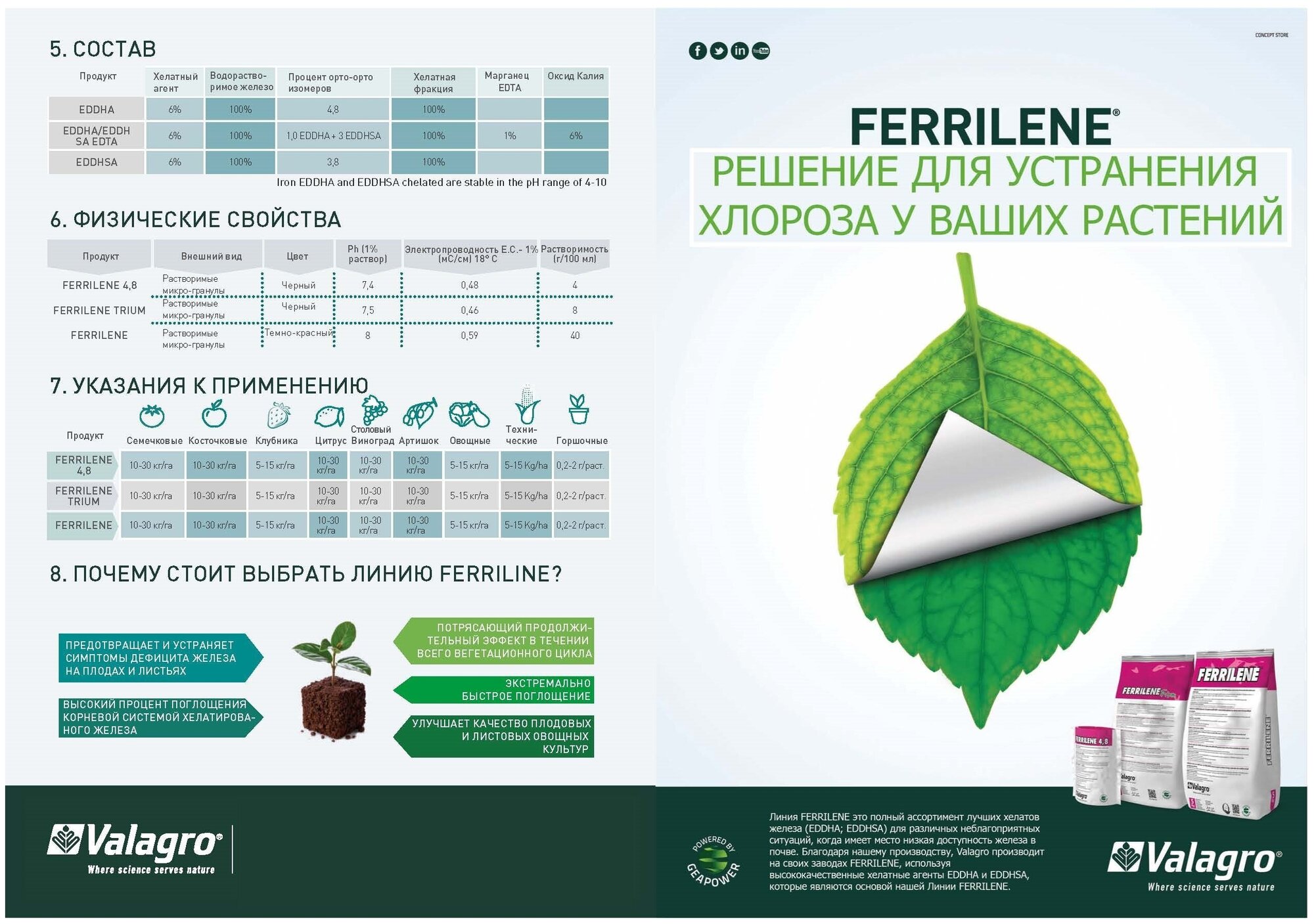 Удобрение Хелат железа Феррилин Триум (Ferrilene Trium) Valagro 1кг - фотография № 2