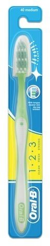 Зубная щетка Oral-B Орал-би 1-2-3 "Чистота-Свежесть-Сила", средняя (8105)