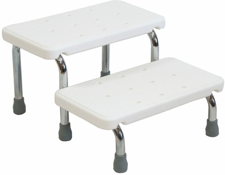 Лесенка для ванной комнаты повышенной грузоподъемности (до 125 кг) KJT565 Мега-Оптим для пожилых людей, инвалидов и детей