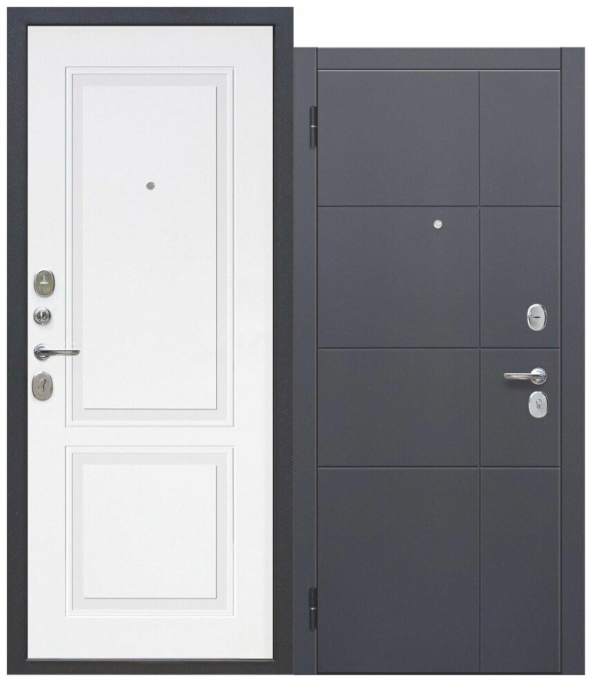 Входная дверь гарда 2 МДФ Велюр белый софт 960x2050 левая - фотография № 2