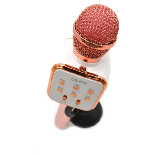 Беспроводной караоке микрофон Wireless Microphone / Hi-Fi-динамик / Розовый