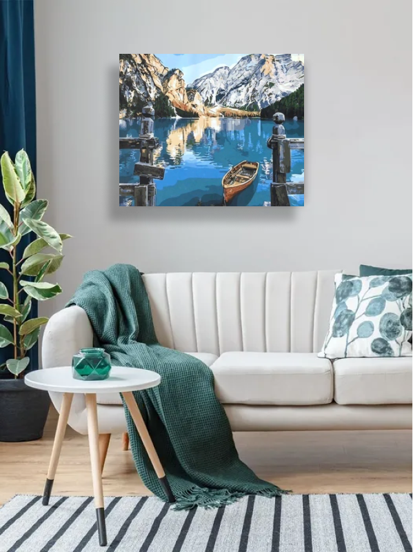 Картина по номерам на холсте Paintboy "Озеро Брайес, Италия" 40х50 см Подарок маме, женщине, девушке на день рождения GX29450