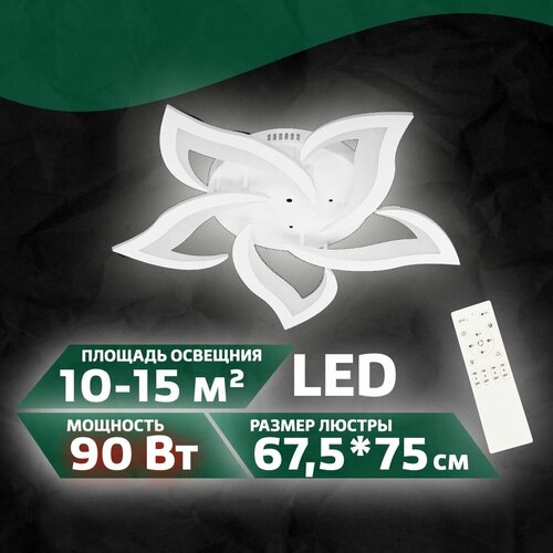 Люстра светодиодная LI8845/5A, белая, 675*75мм