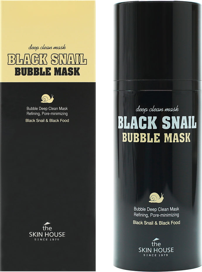 Кислородная очищающая маска с муцином черной улитки The Skin House Black Snail Bubble Mask, 100мл - фото №11