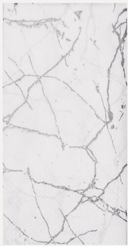 Изображение товара Салфетки бумажные, 33х33 см, 20 шт, прямоугольные, белые, Серебристый мрамор, Maniera