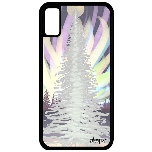 фото Чехол для мобильного apple iphone xs, "зимняя ель" сияние ночь utaupia