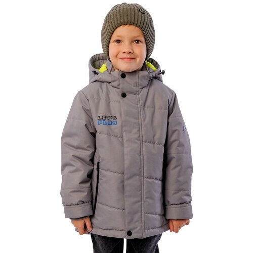 Куртка UKI Kids демисезонная, средней длины, карманы, капюшон, светоотражающие элементы, мембрана, манжеты, ветрозащита, размер 116, хаки