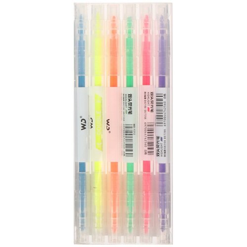 Набор маркеров текстовыделителей 6 цветов двусторонний 1шт 378₽