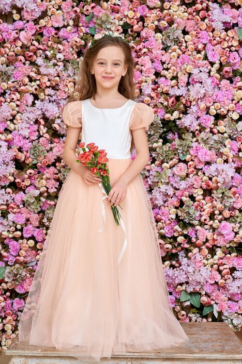 Платье Ольга Столярова, размер Рост 116, розовый, коралловый