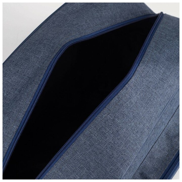 Сумка спортивная, отдел на молнии, наружный карман, длинный ремень, цвет синий - фотография № 6