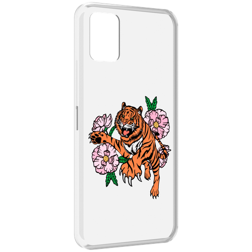 Чехол MyPads тигры-цветочные для Umidigi Power 5 задняя-панель-накладка-бампер