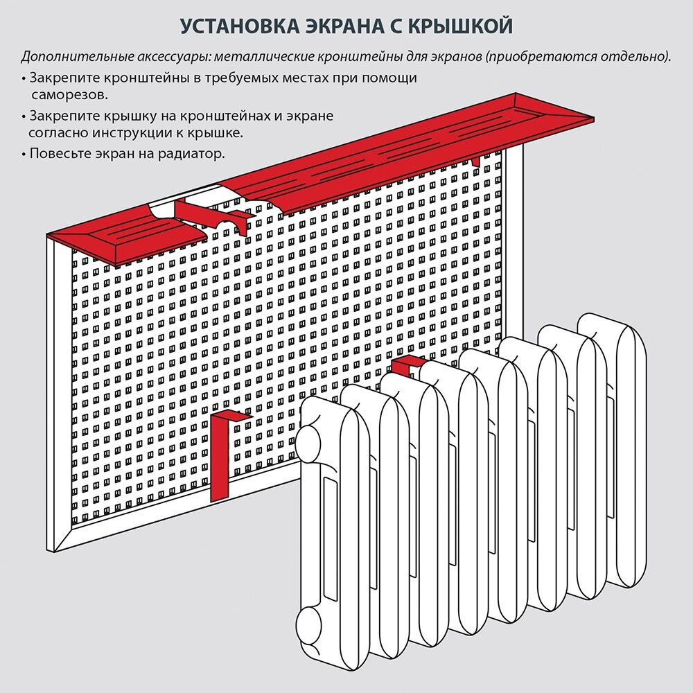 Крышка для экрана радиатора 900х170 мм универсальная дуб винтаж