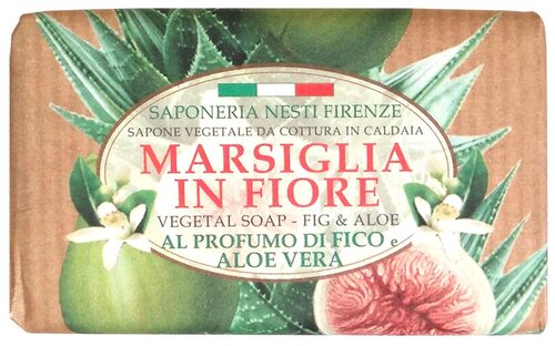 Nesti Dante Мыло кусковое Marsiglia in fiore Fig and Aloe, 125 г