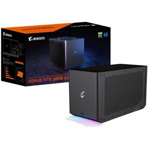 Видеокарта внешняя GIGABYTE GeForce RTX 3080 GAMING BOX GV-N3080IXEB-10GD 20 10GB GDDR6 320bit 171019000MHz Thunderbolt 3 USB 30 x3 LAN HDMI x2 9207000₽