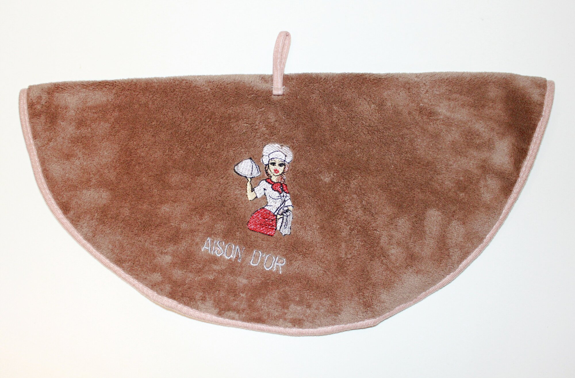 Полотенце кухонное круглое из микрофибры, 50х50 см, 1 шт., коричневый - фотография № 6