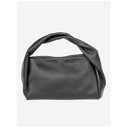 Сумка  хобо Marina Volpe повседневная, натуральная кожа, черный