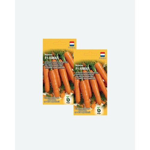 Семена Морковь Навал F1, 150шт, Гавриш, Ведущие мировые производители, Bejo(2 упаковки)