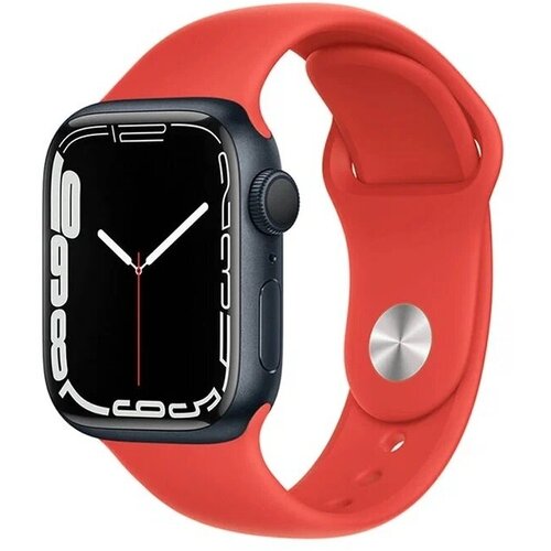 Ремешок для Apple Watch (42/44/45/49) Series 1-8, SE, Ultra, силиконовый, красный