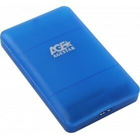 AgeStar Контейнер для HDD 3UBCP3 BLUE USB 3.0 Внешний корпус 2.5" SATAIII HDD SSD USB 3.0, пластик, синий, безвинтовая конструкция