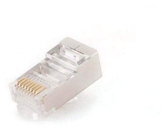 Вилка RJ-45 8P8C PLUG5SP универсальная кат.5e экранированная контакты 30 микрон 100 шт.