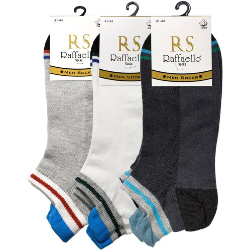 Носки Raffaello Socks, 3 пары, размер 41-44, серый, белый