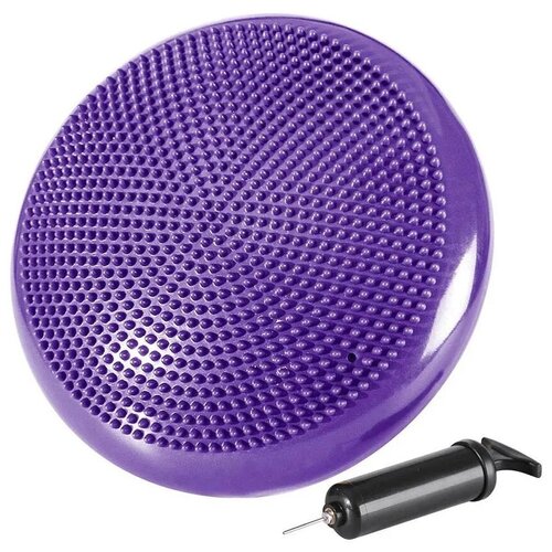 фото Массажная балансировочная подушка (полусфера) с насосом (33 см, фиолетовый) -