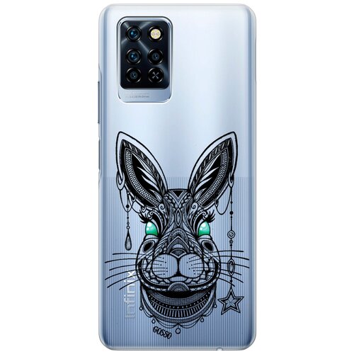 Силиконовый чехол на Infinix Note 10 Pro NFC / Инфиникс Нот 10 Про с 3D принтом Grand Rabbit прозрачный чехол книжка на infinix note 10 pro nfc инфиникс нот 10 про с 3d принтом grand owl черный