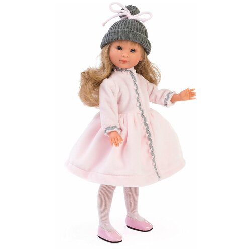 фото Asi кукла селия - 30 см (в розовом плюшевом пальто и серой вязаной шапке)