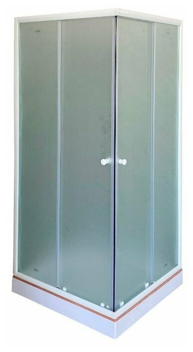 фото Душевой уголок PARLY ZFQ81 80х80 Профиль белый Стекло матовое