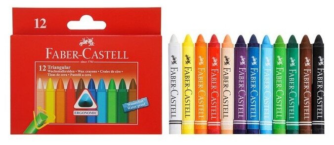 Трехгранные восковые карандаши Faber-Castell TRIANGULAR - фото №4