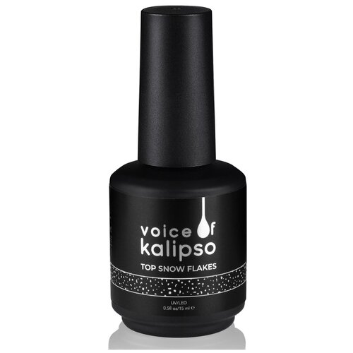 Voice of Kalipso Верхнее покрытие Top Snow Flakes No Cleanse, прозрачный, 15 мл charme pro верхнее покрытие top flakes глянец 10 мл