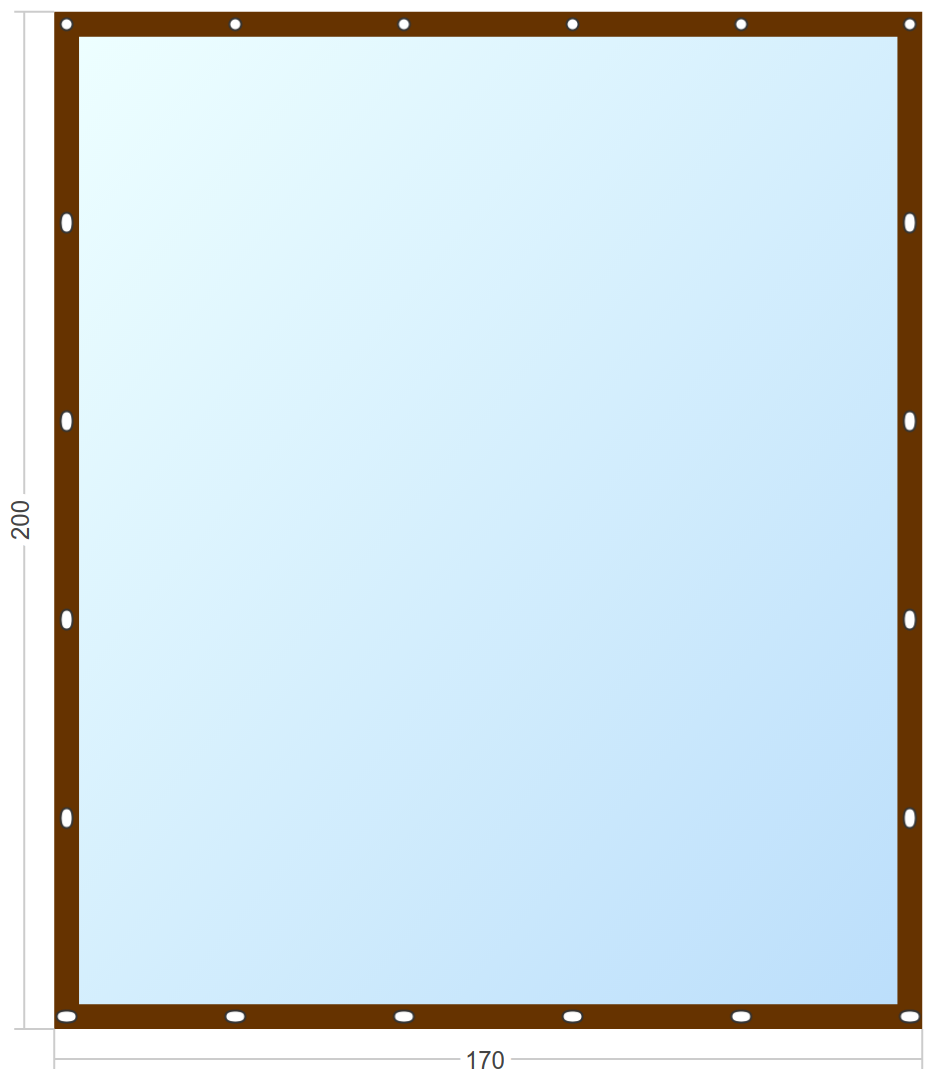 Мягкое окно Софтокна 170х200 см съемное, Французский замок, Прозрачная пленка 0,7мм, Коричневая окантовка, Комплект для установки - фотография № 3