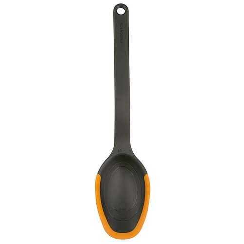 фото Ложка поварская fiskars functional form 1027299 с силиконовыми краями черный/оранжевый