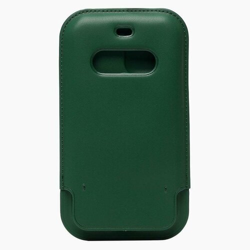 Чехол для iPhone 12 Pro Max кожаный конверт с MagSafe <зеленый>