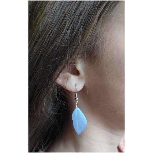 Серьги с подвесками, размер 50 мм, голубой