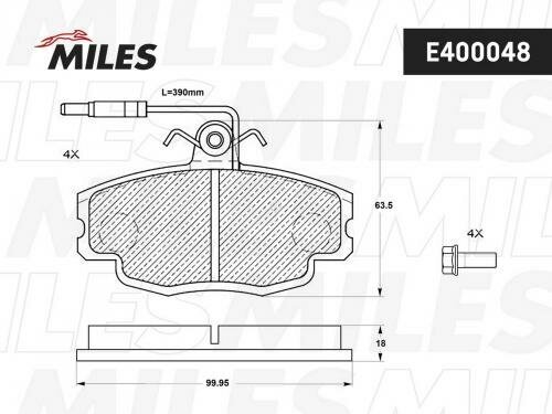Колодки тормозные (новая смесь) renault logan 04-/sandero Miles E400048