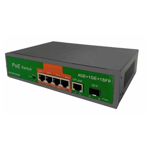 Сетевой коммутатор 4-х канальный RJ45 PoE 4 порта +1 uplink+1SFP 10/100/1000 Мбит/с POE001