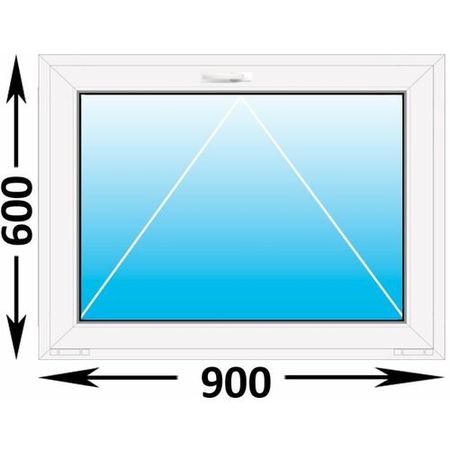 Пластиковое окно MELKE Lite 60 фрамуга 900x600, с двухкамерным стеклопакетом (ширина Х высота) (900Х600)