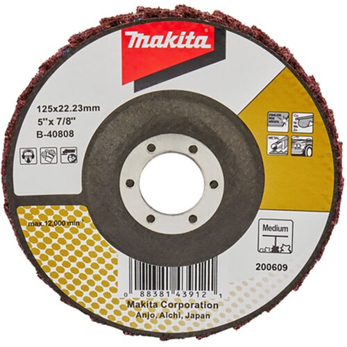 Лепестковый полировочный диск Makita 125x22, 23 мм, стекловолокно, угловой (средняя полировка) , B-40808