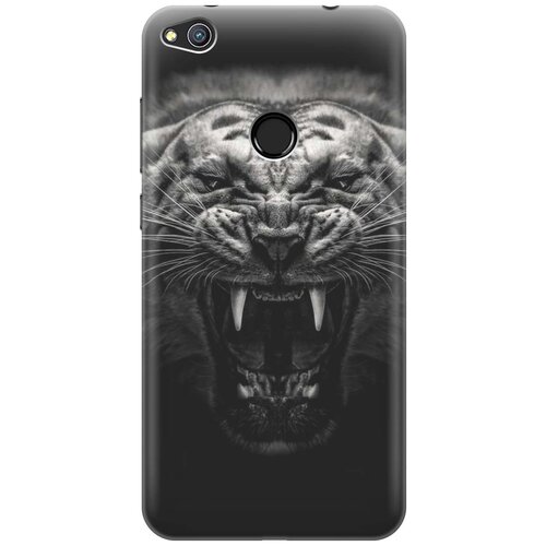 фото Cиликоновый чехол на honor 8 lite / хонор лайт с принтом "оскал тигра" gosso