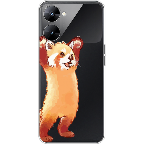 Силиконовый чехол на Realme V30T 5G / Реалми V30T 5G Красная панда в полный рост, прозрачный силиконовый чехол на realme 10t 5g реалми 10т 5g красная панда в полный рост прозрачный