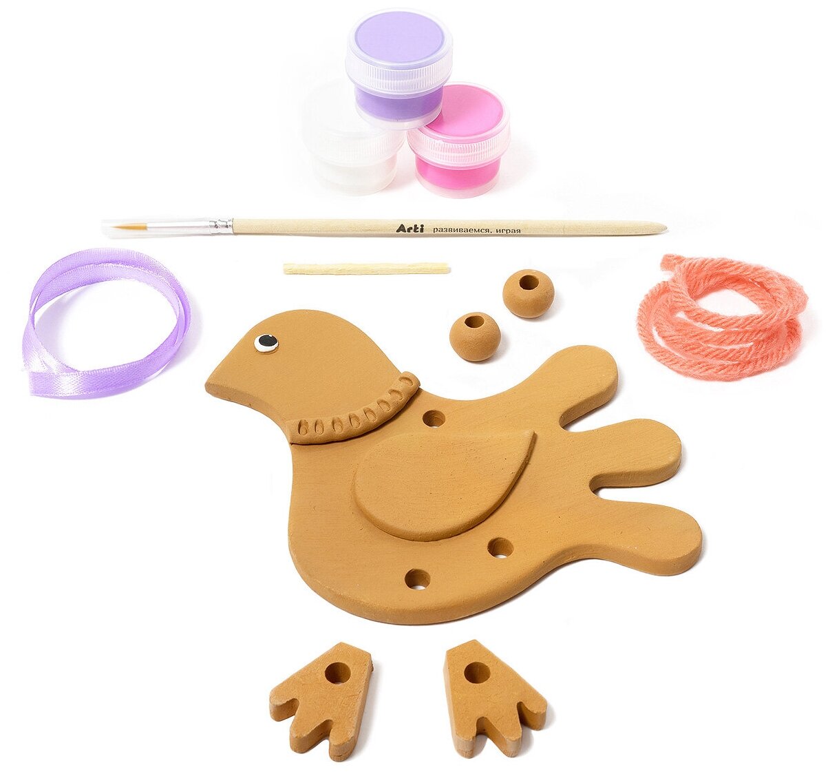 Набор ARTI для создания глиняной птички Арчи - фото №4