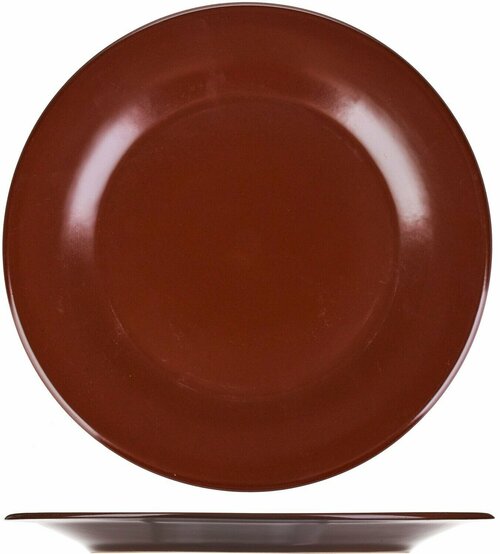Тарелка Борисовская Керамика Шоколад мелкая 260х260х20мм, фарфор, темно-коричневый