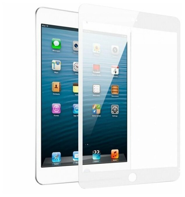 Противоударное стекло 2D для Apple iPad 2 / iPad 3 / iPad 4 (полное покрытие / полный клей) белый