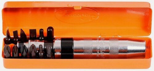 Изображение товара Отвертка ударная реверсивная 12 насадок S2, метал. футляр