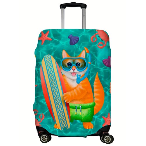 фото Чехол для чемодана "кот серфингист". размер l. lejoy