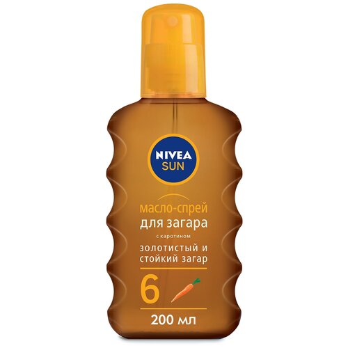 фото Nivea sun масло-спрей для загара spf 6 с каротином 200 мл